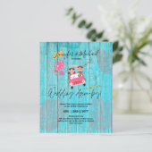 Budget Drive-BY Wedding Invites -Cartoon Couple (Staand voorkant)