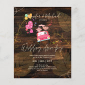 Budget Drive-BY Wedding Invites -Cartoon Couple (Voorkant)