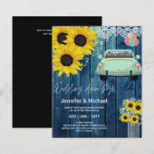 Budget Drive-BY Wedding Invites -Cartoon Couple (Voorkant / Achterkant)