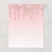 Budget druppelende glitters roze trouwuitnodiging (Achterkant)