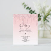 BUDGET Druppelende Roze Glitter Bruiloft (Staand voorkant)