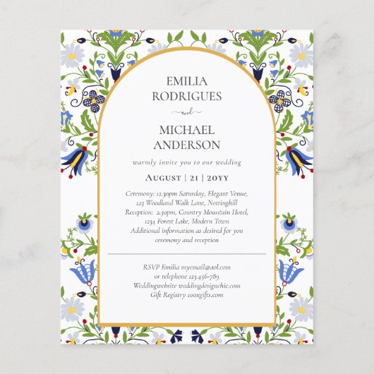 BUDGET Dubbelzijdige TWEETALIGE Trouw Huwelijks- V (Achterkant)