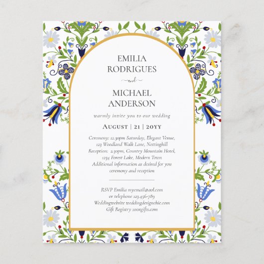 BUDGET Dubbelzijdige TWEETALIGE Trouw Huwelijks- V Flyer (Voorkant)