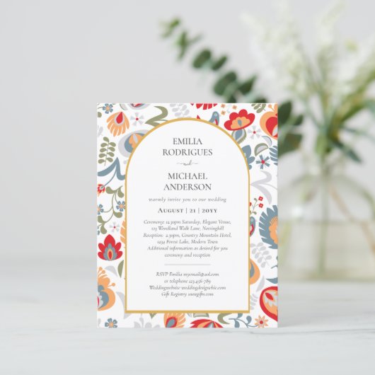 BUDGET Dubbelzijdige TWEETALIGE Trouw Huwelijks Vo (Staand voorkant)