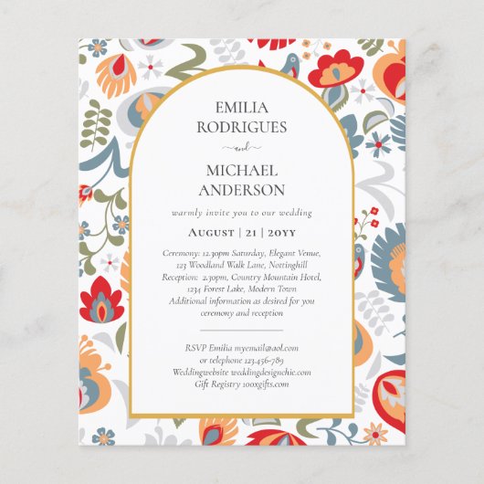 BUDGET Dubbelzijdige TWEETALIGE Trouw Huwelijks Vo (Voorkant)