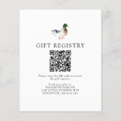 Budget Duck Baby shower 2-zijdige register QR-code (Achterkant)