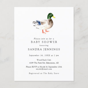 Budget Duck Baby shower 2-zijdige register QR-code