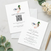 Budget Duck Baby shower 2-zijdige register QR-code