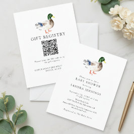 Budget Duck Baby shower 2-zijdige register QR-code