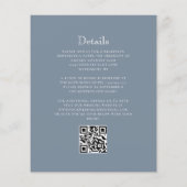 Budget Dusty Blauw Monogram Crest QR Code Huwelijk (Achterkant)