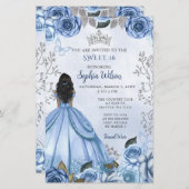 Budget Dusty Blauw Zilver Bloemen Prinses ZOET 16 (Voorkant / Achterkant)