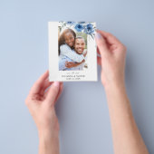 Budget Dusty Blue & B Floral Save the Date Photo 2 Flyer (Hand)