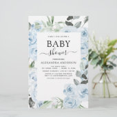 Budget Dusty Blue Baby shower Floral Greenery (Staand voorkant)