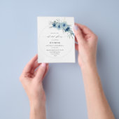 Budget Dusty Blue Boho Floral Ring Vrijgezellenfee Flyer (Hand)