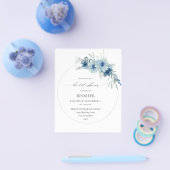Budget Dusty Blue Boho Floral Ring Vrijgezellenfee Flyer (Enkel)