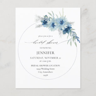 Budget Dusty Blue Boho Floral Ring Vrijgezellenfee Flyer