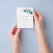 Budget Dusty Blue Boho Floral Ring Vrijgezellenfee Flyer (Hand)
