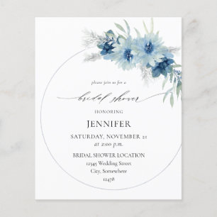 Budget Dusty Blue Boho Floral Ring Vrijgezellenfee Flyer