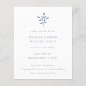 Budget Dusty Blue Botanical Weddenation Invitation (Voorkant)