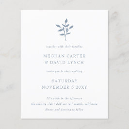 Budget Dusty Blue Botanical Weddenation Invitation