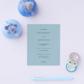 Budget Dusty Blue Calligraphy Wedding Flyer (Enkel)