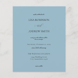 Budget Dusty Blue Calligraphy Wedding Flyer