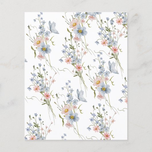 Budget Dusty Blue Elegant Huwelijksuitnodiging (Achterkant)