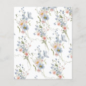 Budget Dusty Blue Elegant Huwelijksuitnodiging Flyer (Achterkant)