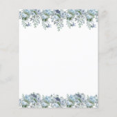 Budget Dusty Blue Floral 18e Verjaardag uitnodigin (Achterkant)