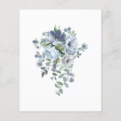 Budget Dusty Blue Floral 19e Verjaardag uitnodigin (Achterkant)