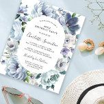 Budget Dusty Blue Floral 40e Verjaardag uitnodigin<br><div class="desc">Stoffige blauwe pioenen,  rozen en wilde bloemen vormen een zeer  bloemrijk lijst rond je verjaardagsfeestdetails.</div>