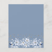 BUDGET dusty blue floral bruiloft uitnodiging (Achterkant)