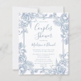 Budget Dusty Blue Floral Couples Shower
