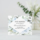 Budget Dusty Blue Floral Moving Announge (Staand voorkant)