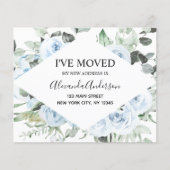 Budget Dusty Blue Floral Moving Announge (Voorkant)