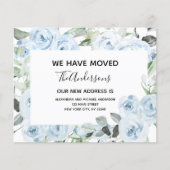 Budget Dusty Blue Floral Moving Announge (Voorkant)