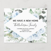 Budget Dusty Blue Floral Moving Announge (Voorkant)