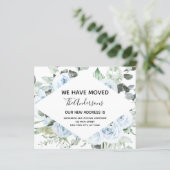Budget Dusty Blue Floral Moving Announge (Staand voorkant)