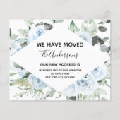 Budget Dusty Blue Floral Moving Announge (Voorkant)