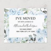 Budget Dusty Blue Floral Moving Announge (Voorkant)