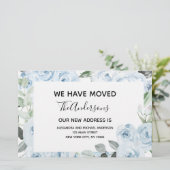 Budget Dusty Blue Floral Moving Announge (Staand voorkant)