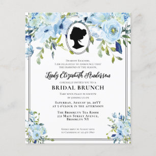 Budget Dusty Blue Floral Regency Era Bruids Brunch