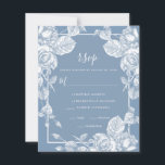 Budget Dusty Blue Floral Wedding RSVP Kaart<br><div class="desc">Deze elegante Kaart van de Bouw van de Bouw van de Blauwe Floral van de Berichten RSVP van 4.5 x 5.6 Dusty is elegant, modern, chic, en charmerend - het coördineert perfect met de Uitnodiging van de Ontvangst van het Blauwe van de Weddenschap van de Begroting. De voortreffelijke combinatie van...</div>