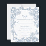 Budget Dusty Blue Floral Wedding RSVP Kaart<br><div class="desc">Deze elegante Kaart van de Bouw van de Bouw van de Blauwe Floral van de Berichten RSVP van 4.5 x 5.6 Dusty is elegant, modern, chic, en charmerend - het coördineert perfect met de Uitnodiging van de Ontvangst van het Blauwe van de Weddenschap van de Begroting. De voortreffelijke combinatie van...</div>