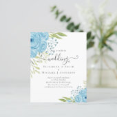 BUDGET Dusty Blue Flowers Limoen Weddenschap (Staand voorkant)