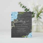 Budget Dusty Blue Flowers Limoen Weddenschap (Staand voorkant)