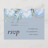 Budget DUSTY BLUE Foliage Weddenschap RSVP Uitnodiging Briefkaart (Voorkant)