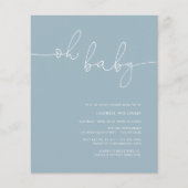 Budget Dusty Blue Foto Oh Baby Baby shower Flyer (Voorkant)
