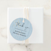 Budget Dusty Blue Gold Weddenscript Bedankjes Labels (In situ)