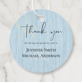 Budget Dusty Blue Gold Weddenscript Bedankjes Labels